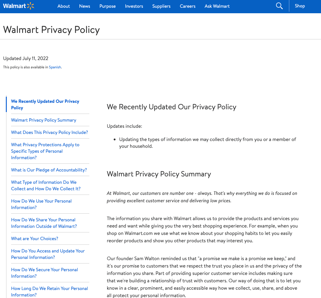 23 Privacy Policy Examples Free Privacy Policy Template   Screen Shot 2022 12 06 At 1.49.44 PM 